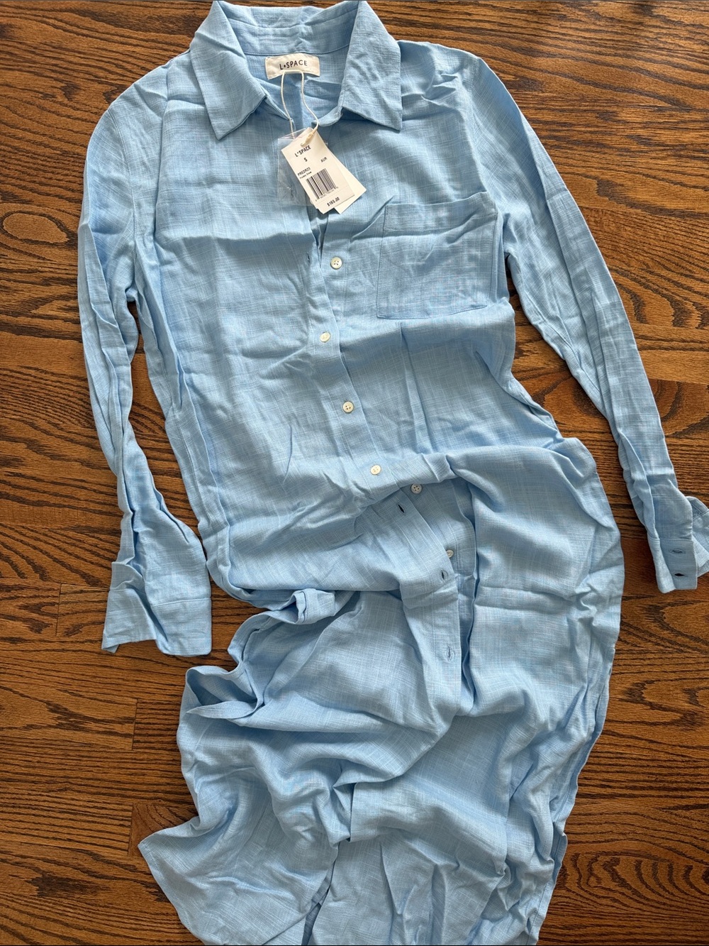 NWT L Space Presley Dress Cover Up Blue Size Small
